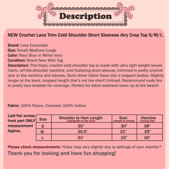 Ivory White Crochet Lace Cold Shoulder Cropped Top - Picture 8 of 8